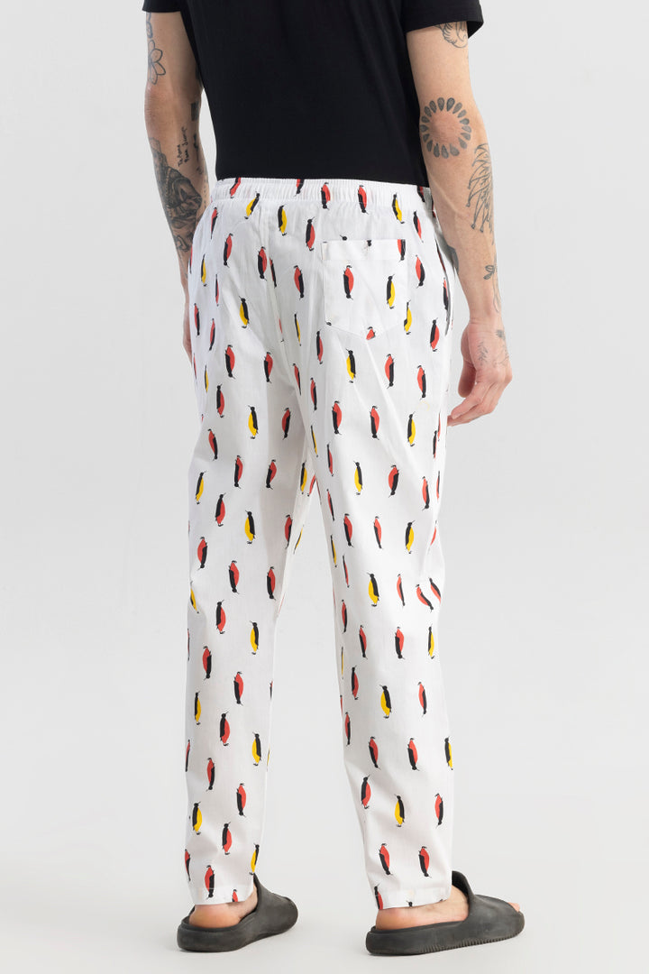 Penquin Print White Pyjama