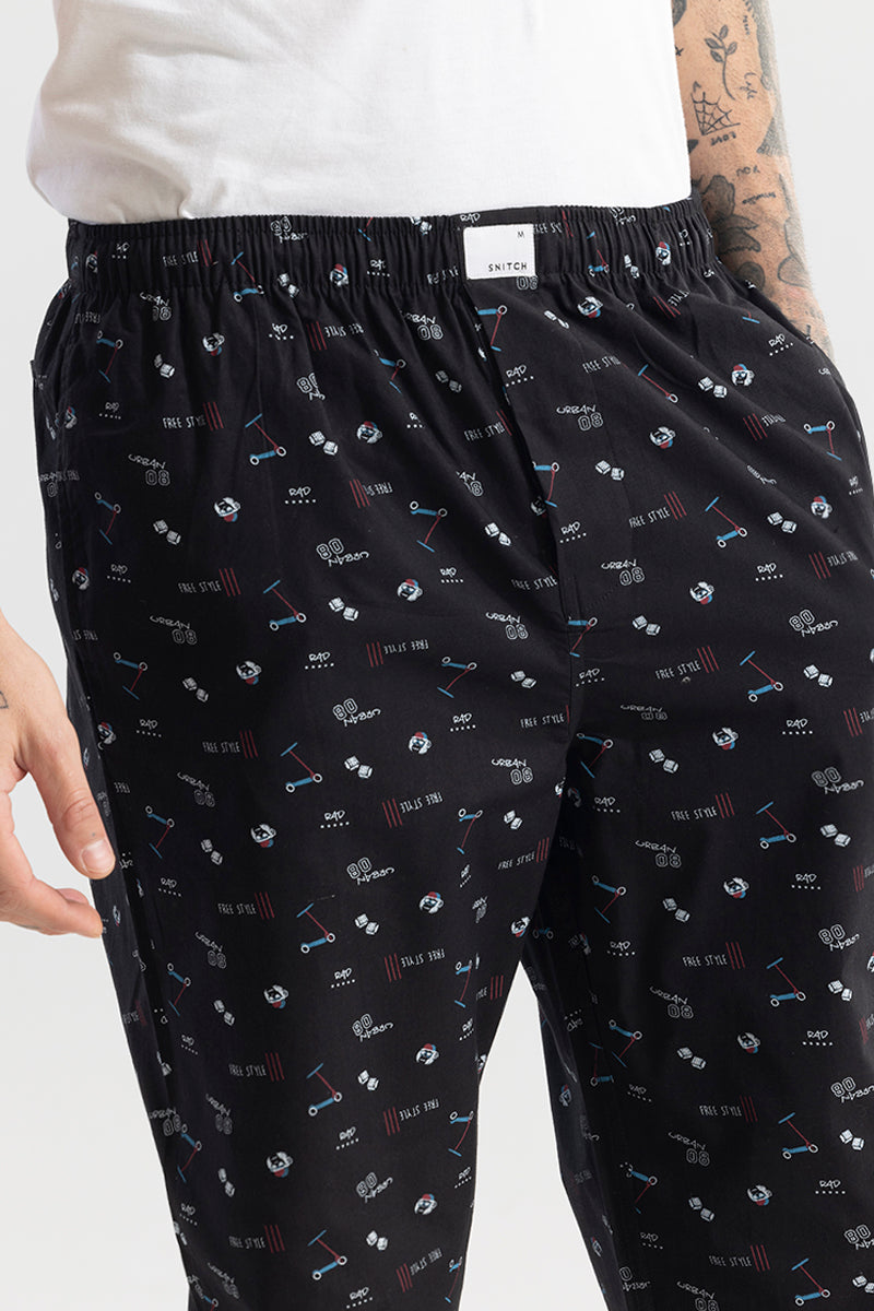 Urban Print Black Pyjama