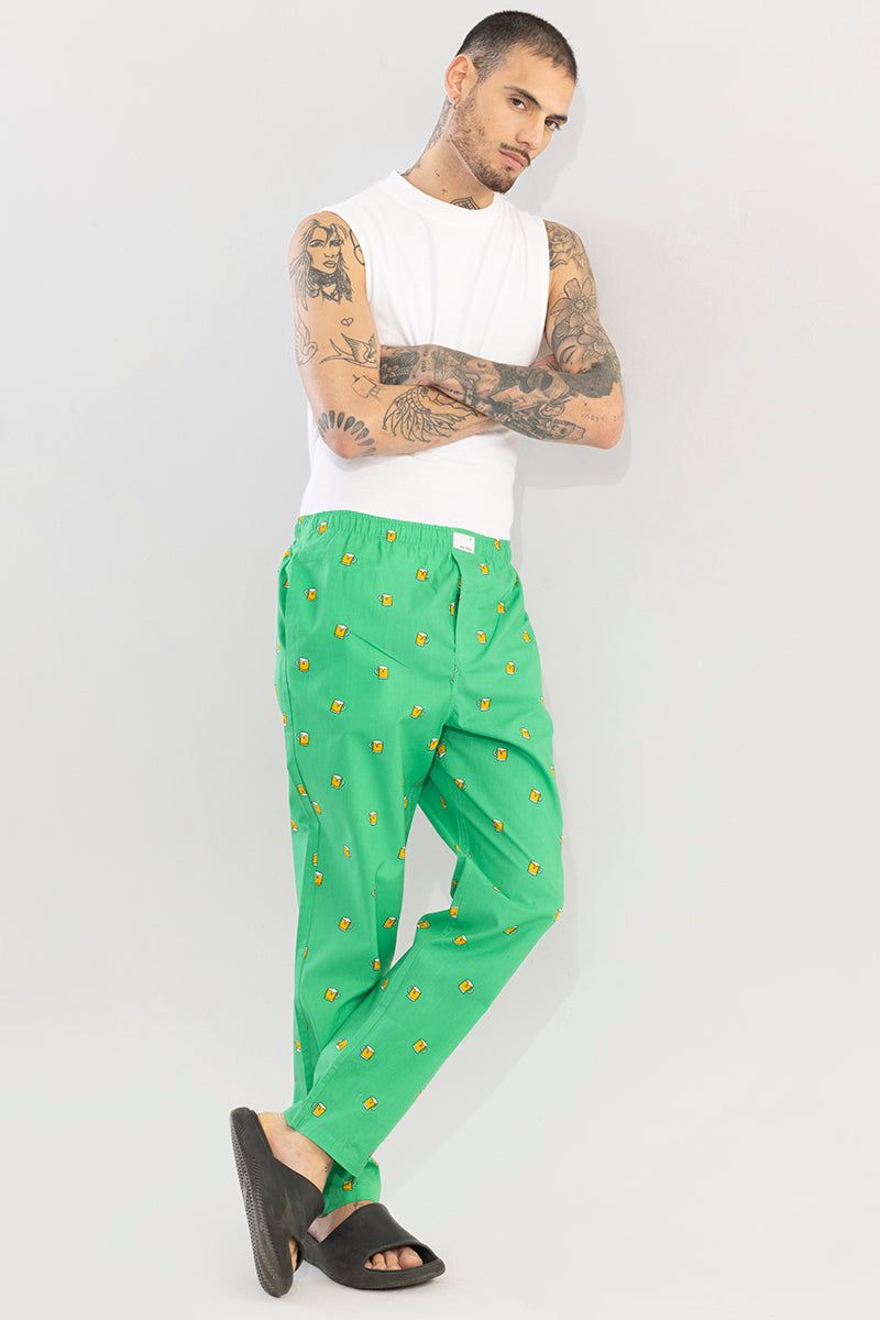 Beer Print Green Pyjama