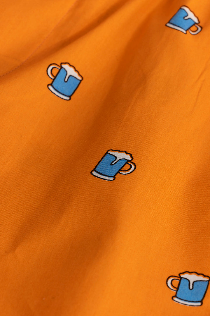 Beer Print Orange Pyjama