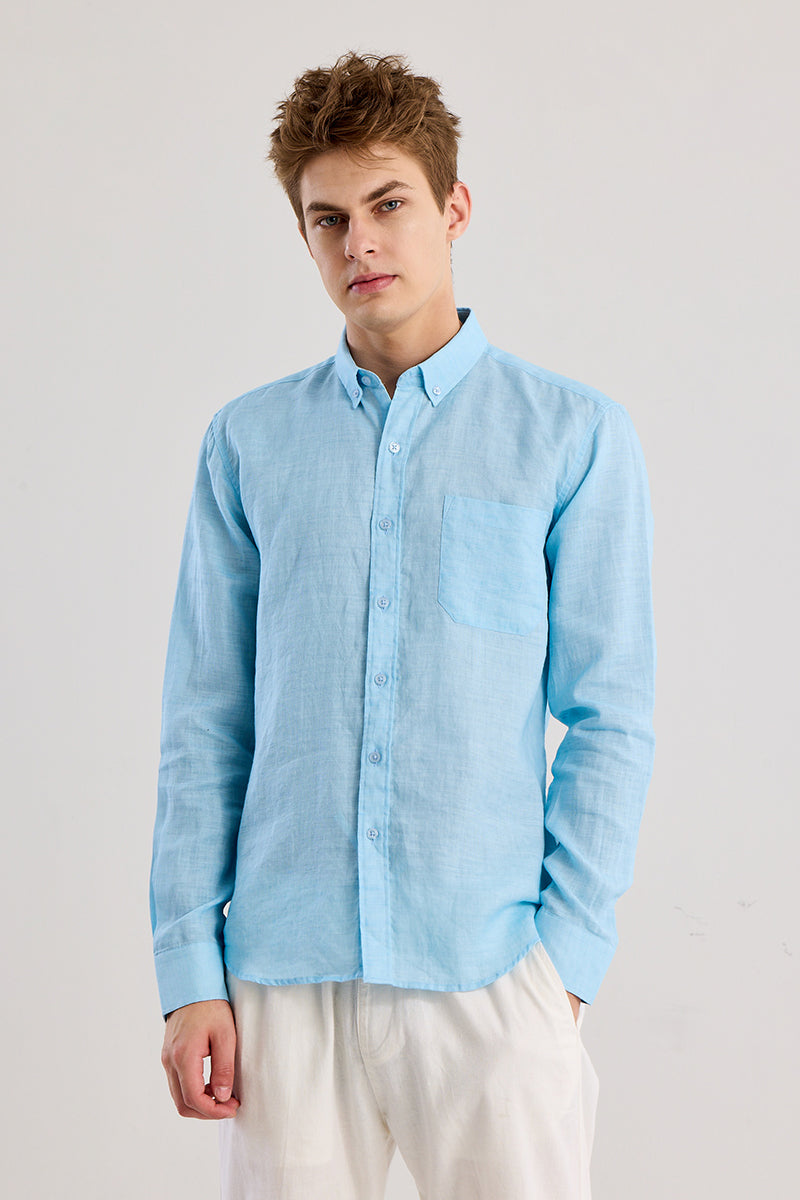 Camric Sky Blue Linen Shirt