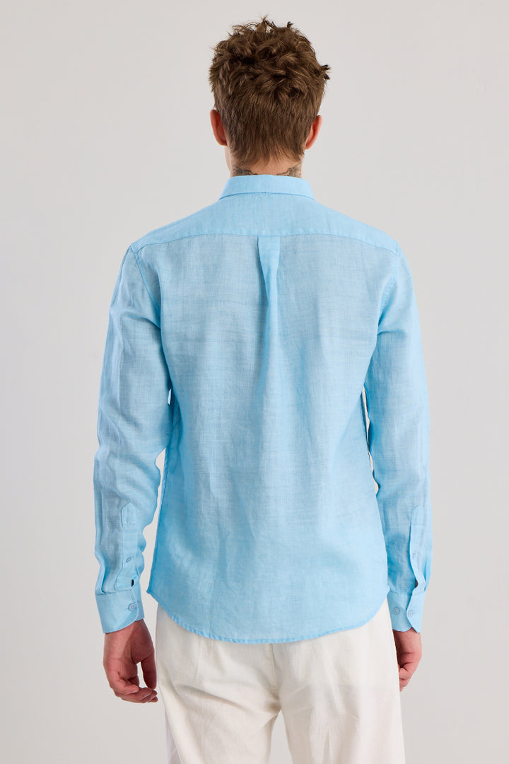 Camric Sky Blue Linen Shirt