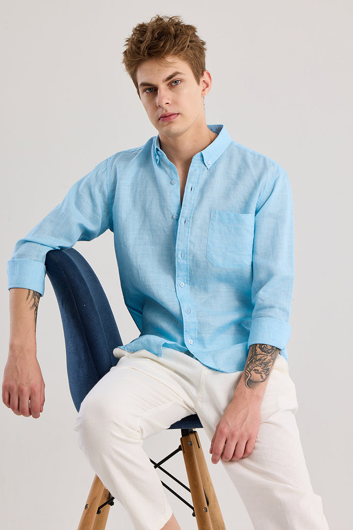 Camric Sky Blue Linen Shirt