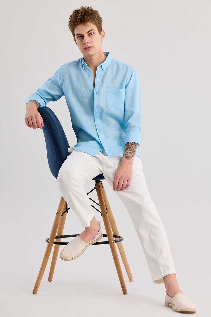 Camric Sky Blue Linen Shirt