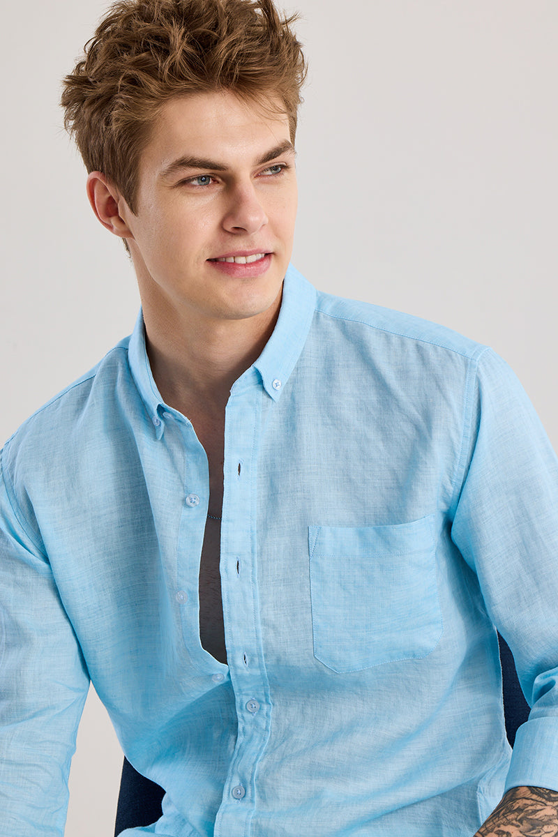 Camric Sky Blue Linen Shirt