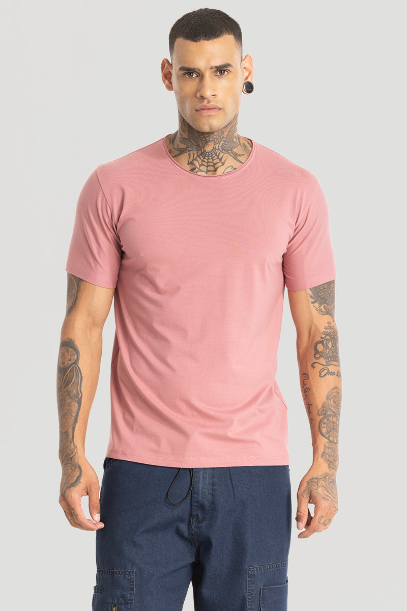 Raw Edge Salmon Pink T-Shirt