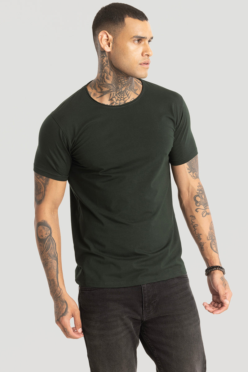 Raw Edge Military Green T-Shirt