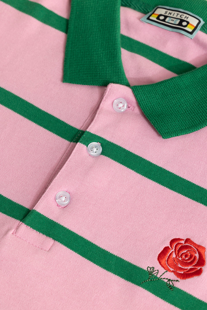 Roses Pink Rugby Polo T-Shirt