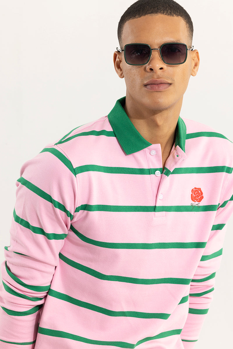 Roses Pink Rugby Polo T-Shirt