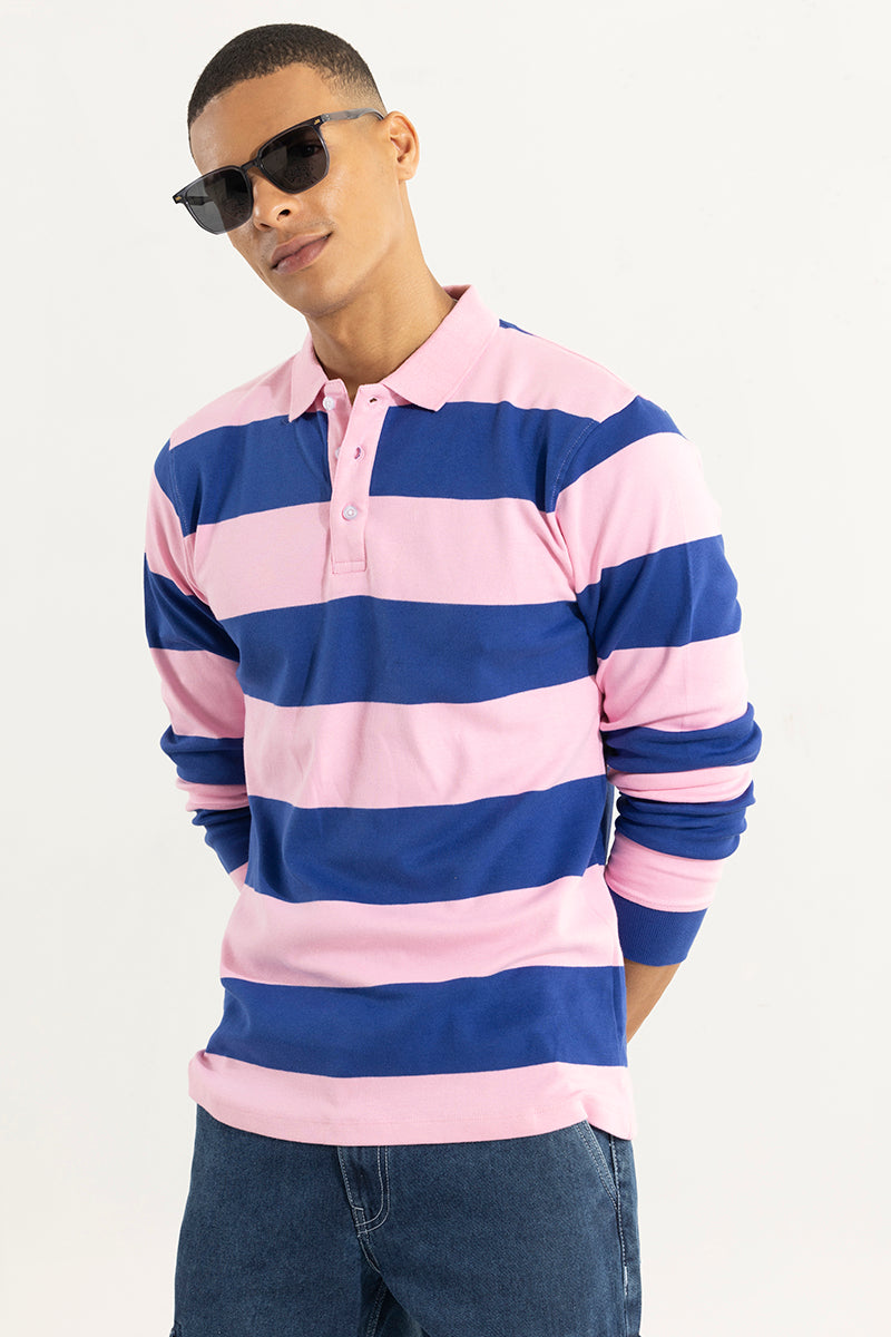 Rugby Pink & Blue Polo T-Shirt