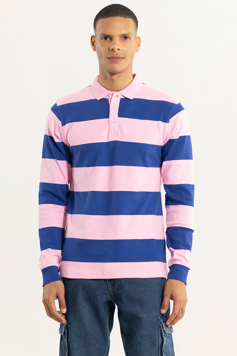 Rugby Pink & Blue Polo T-Shirt