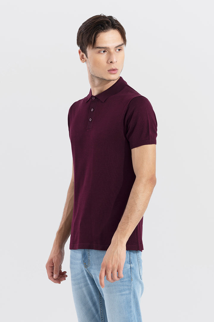 Effortless Chic Wine Polo T-Shirt