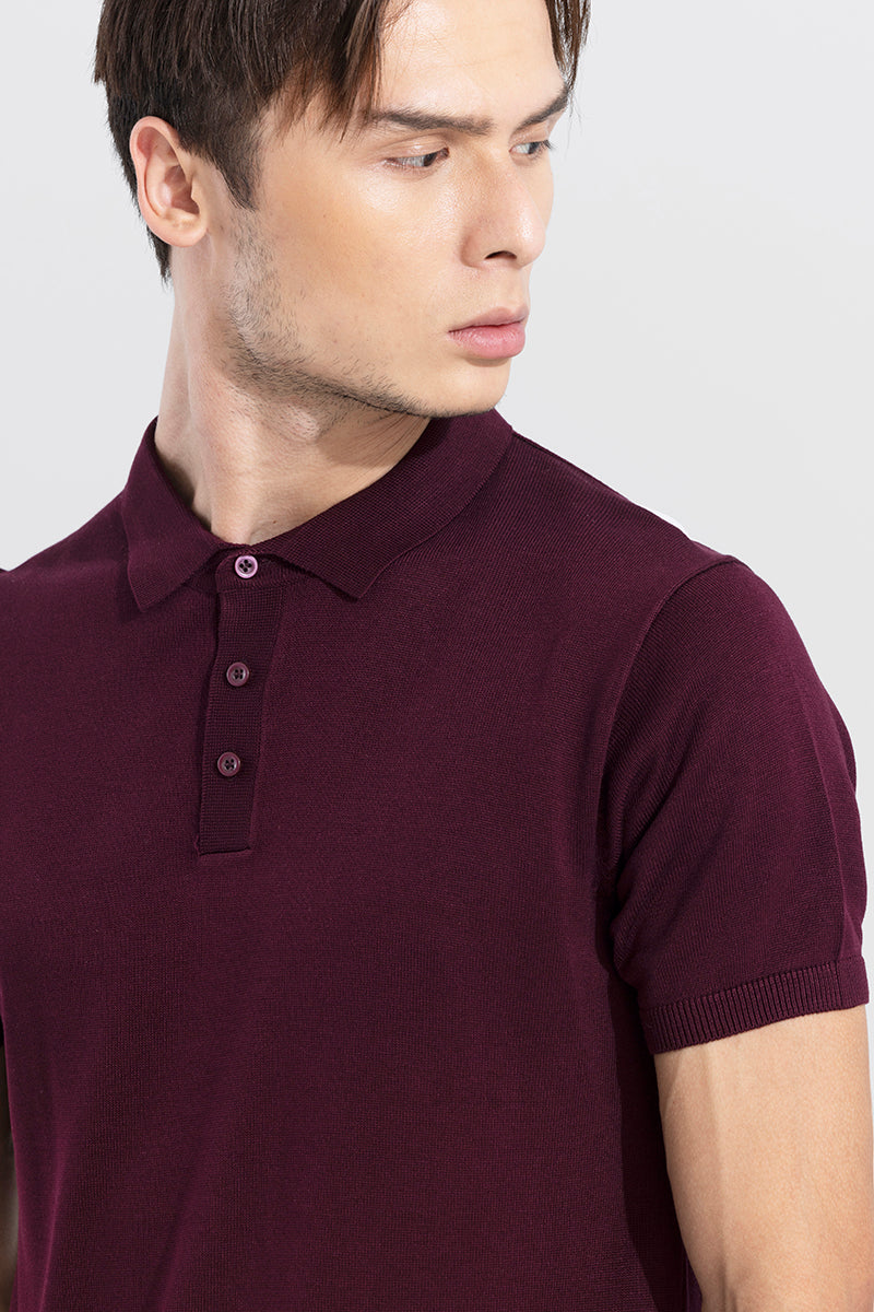 Effortless Chic Wine Polo T-Shirt