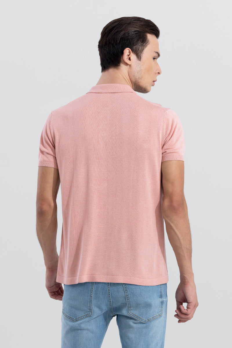 Effortless Chic Peach Polo T-Shirt