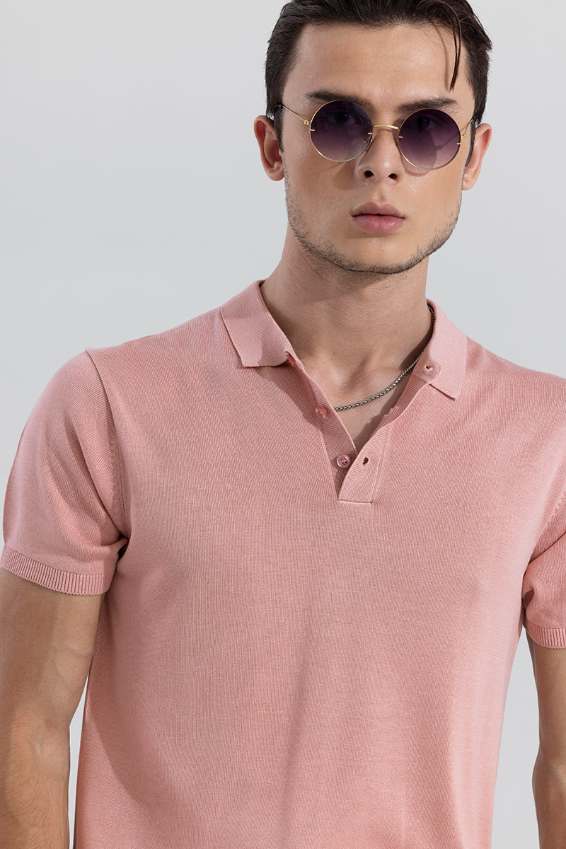 Effortless Chic Peach Polo T-Shirt