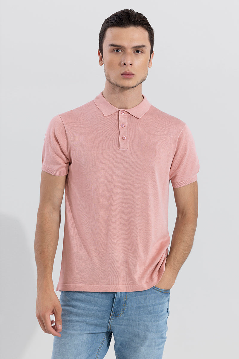 Effortless Chic Peach Polo T-Shirt