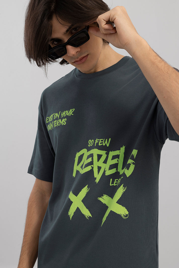 So Few Rebels Grey Oversized T-Shirt