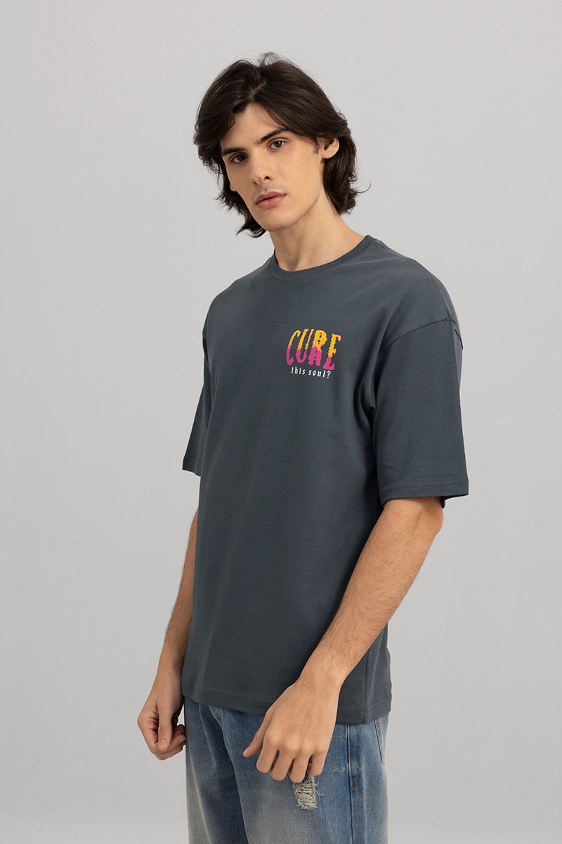 Relax Human Grey Oversized T-Shirt