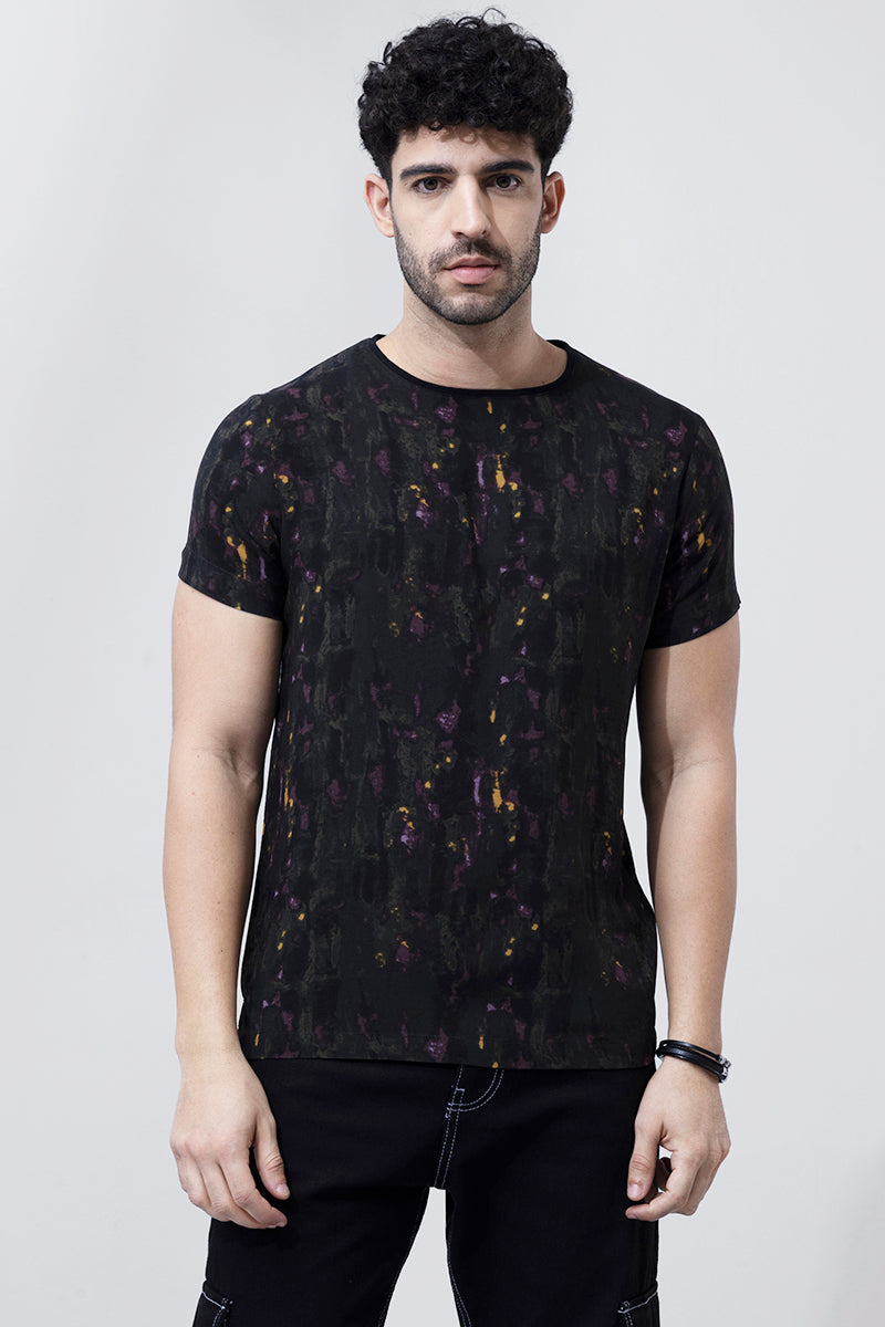 Buy Men's Impasto Dark Green T-Shirt Online | SNITCH