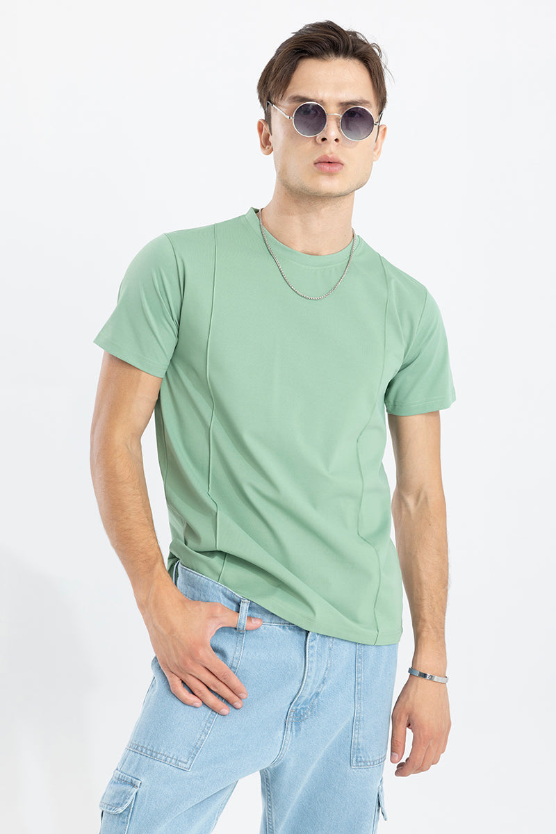 Pleated Green T-Shirt