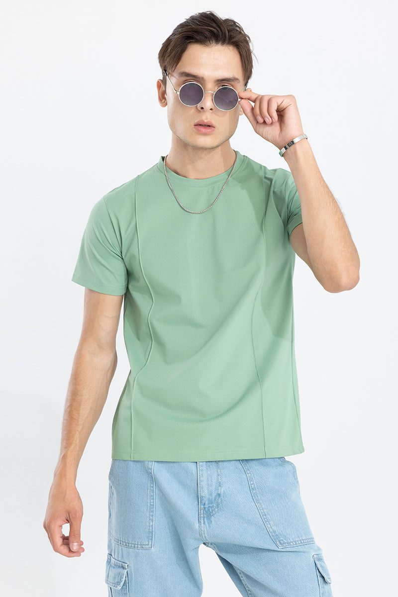 Pleated Green T-Shirt