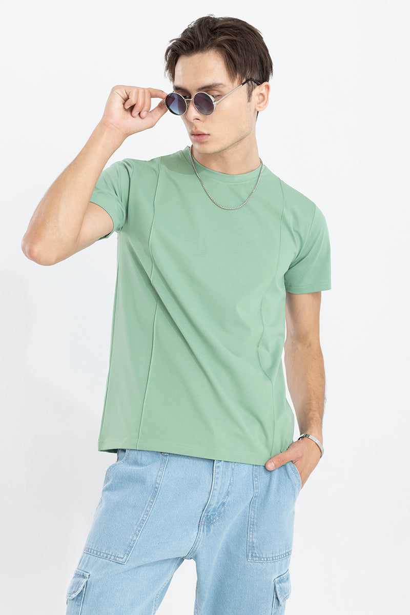 Pleated Green T-Shirt