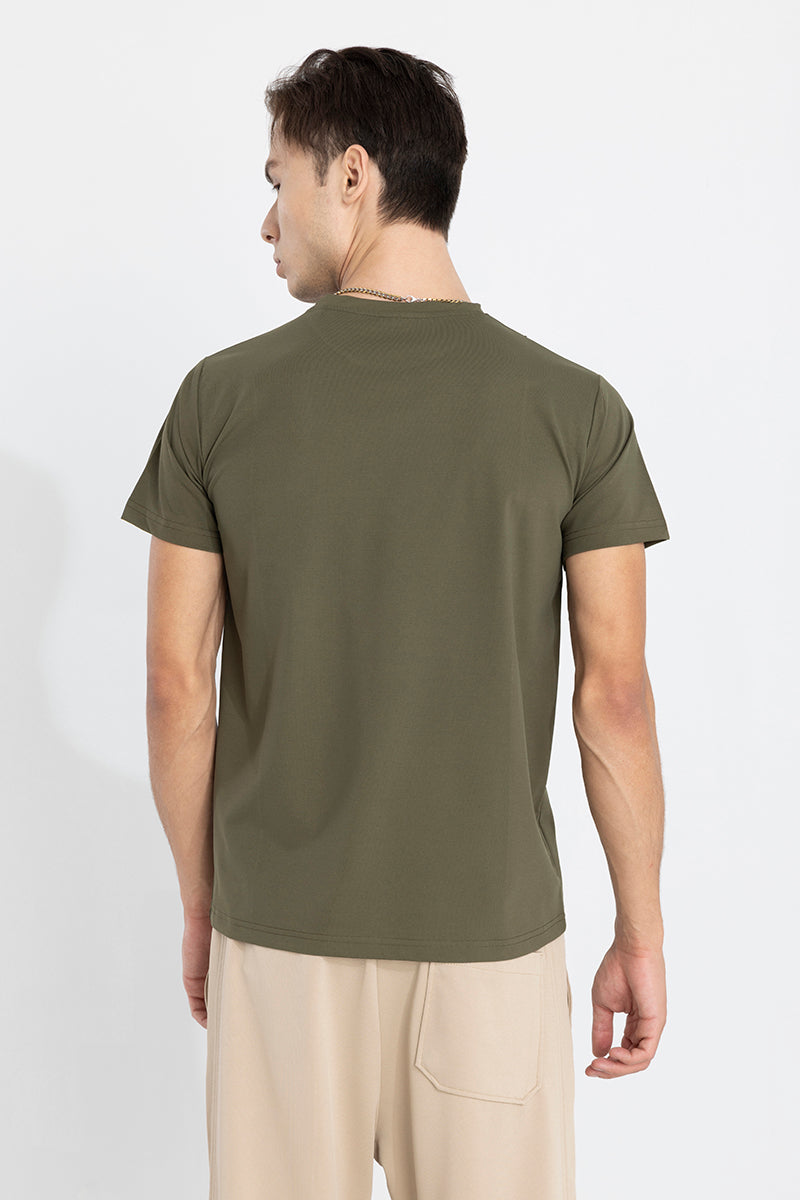 Pleated Olive T-Shirt