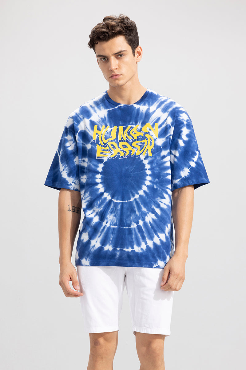 Buy Mens Human Error Blue Tie Dye Oversized T Shirt Online Snitch