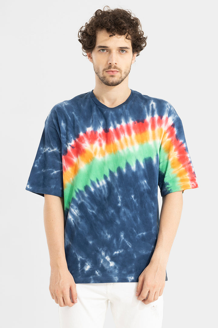 A Mind Blue Oversized Tie-Dye T-Shirt