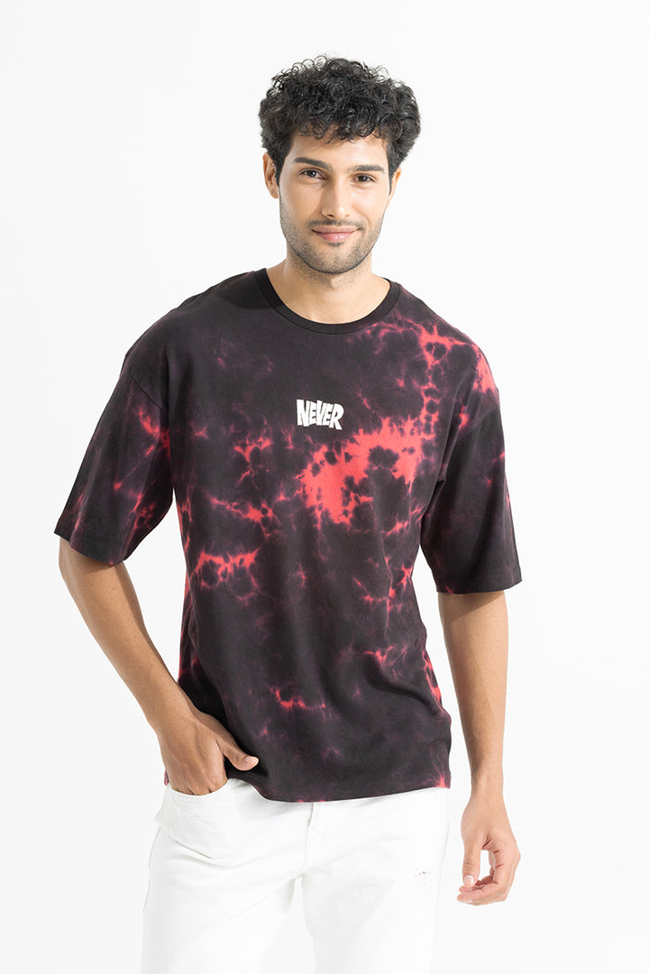 Never Black Tie Dye Oversized T-Shirt