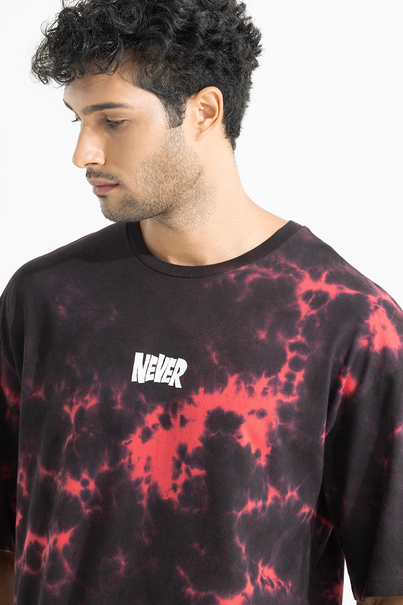 Never Black Tie Dye Oversized T-Shirt