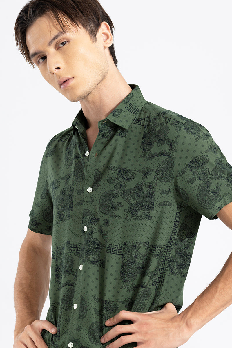 Symphony Paisley Green Shirt