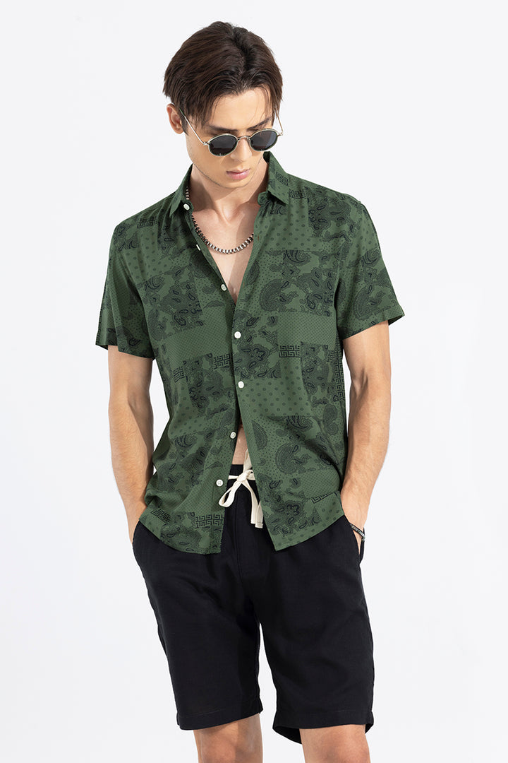 Symphony Paisley Green Shirt