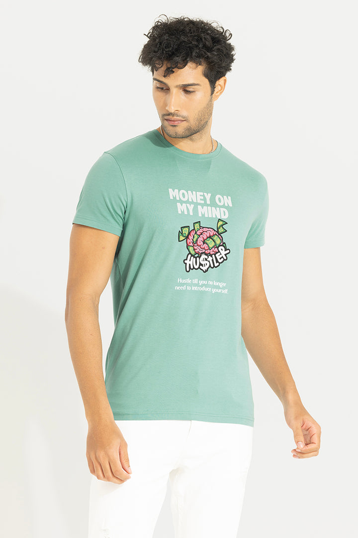 Money on My Mind Green T-Shirt