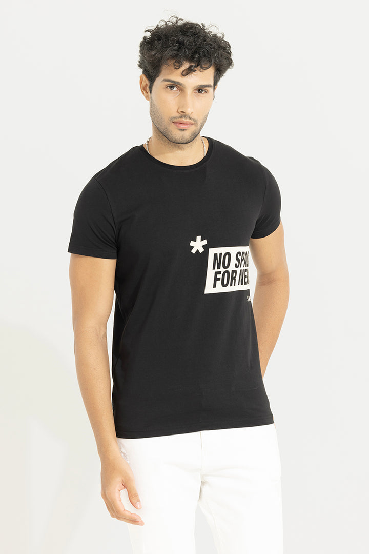 No Space For Negativity Black T-Shirt