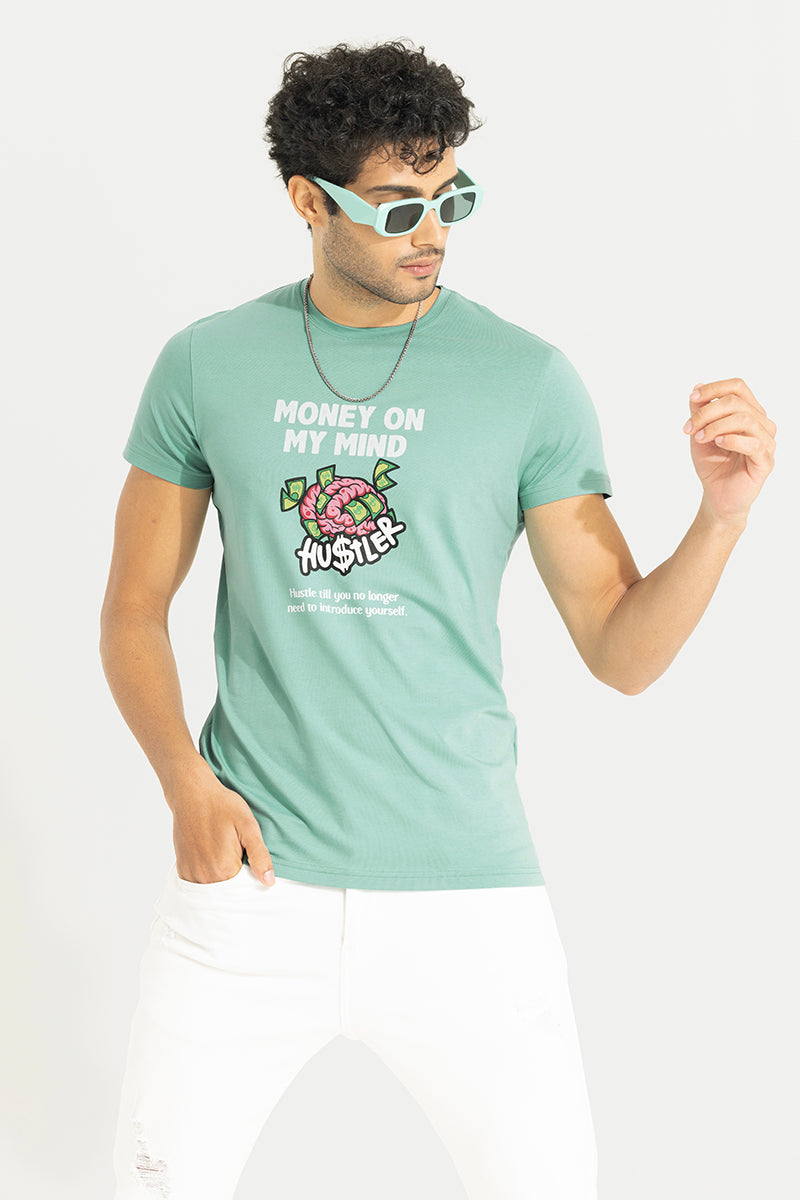 Money on My Mind Green T-Shirt