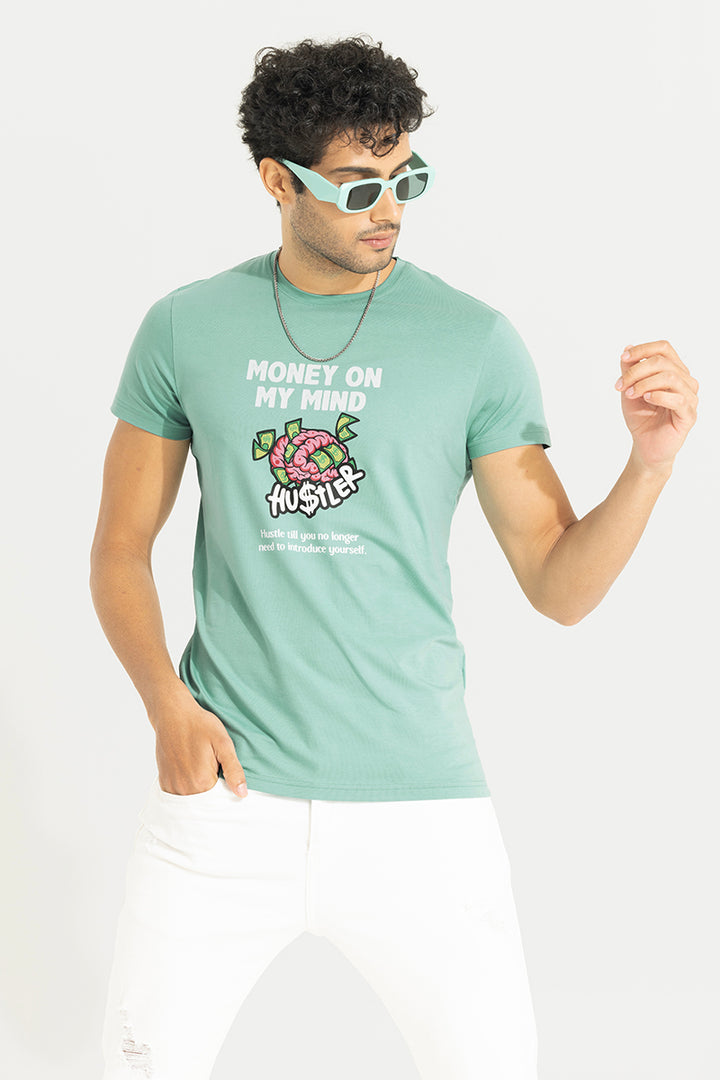 Money on My Mind Green T-Shirt