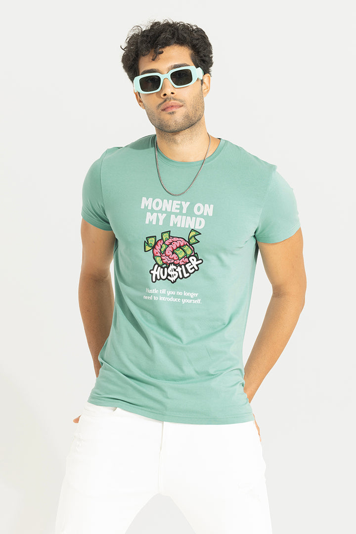 Money on My Mind Green T-Shirt