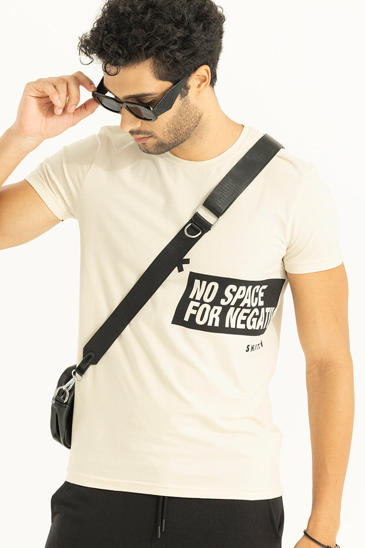 No Space For Negativity Cream T-Shirt