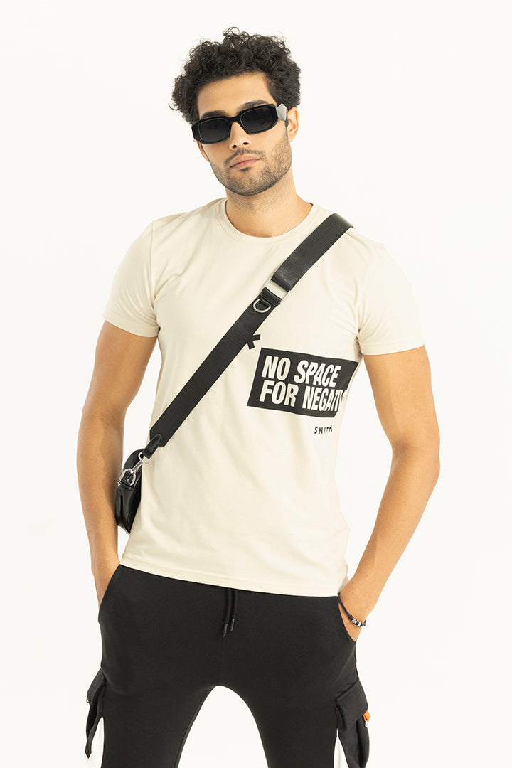 No Space For Negativity Cream T-Shirt