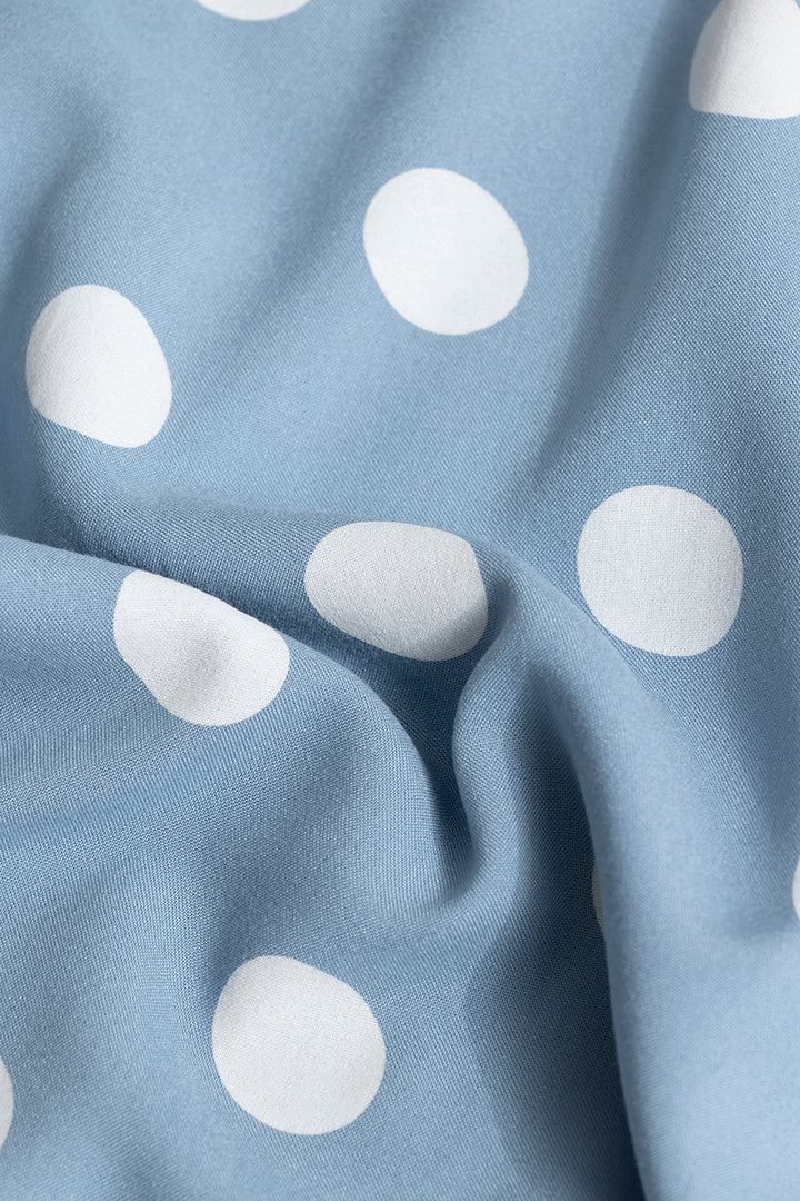 Polka Dotted Blue Polo T-Shirt