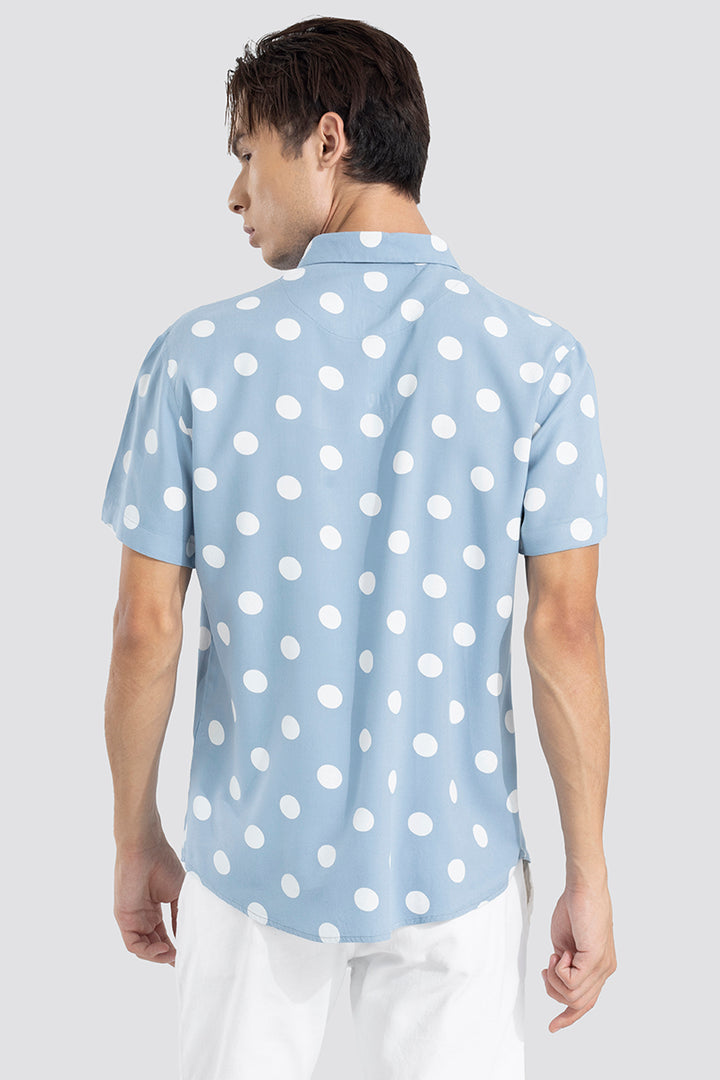 Polka Dotted Blue Polo T-Shirt