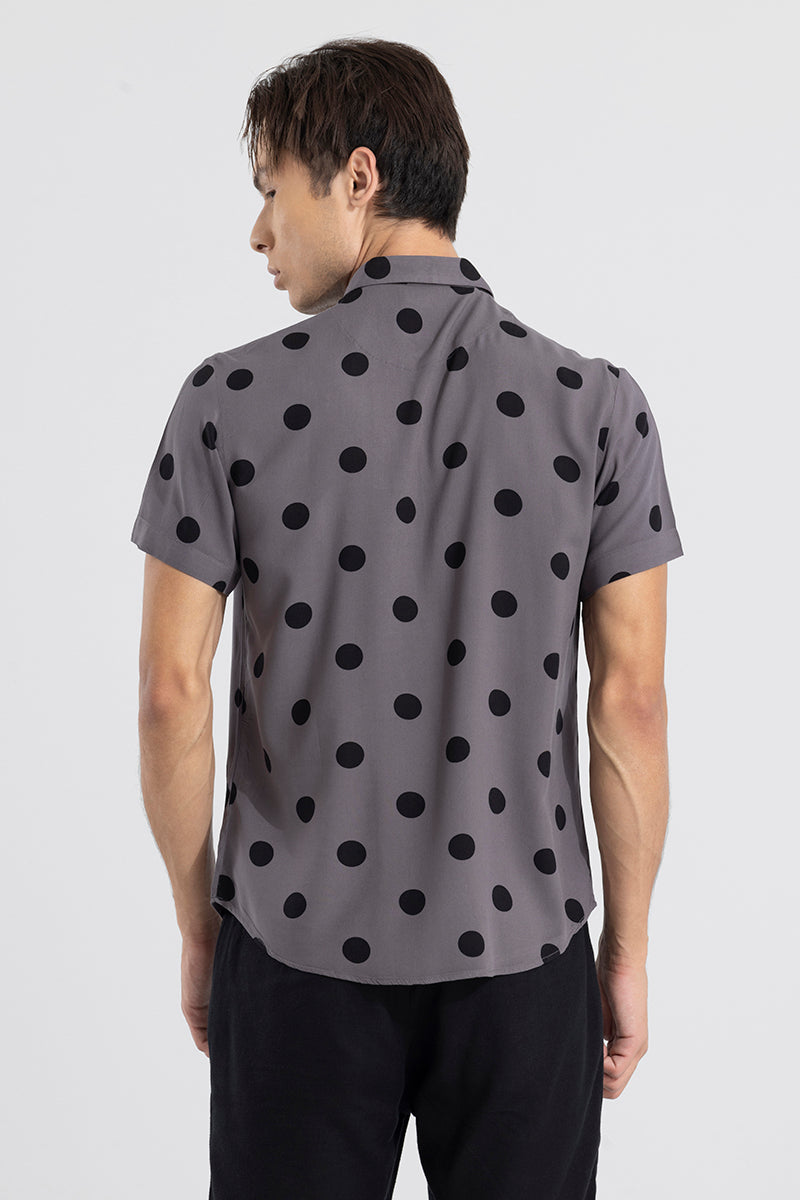 Polka Dotted Grey Polo T-Shirt