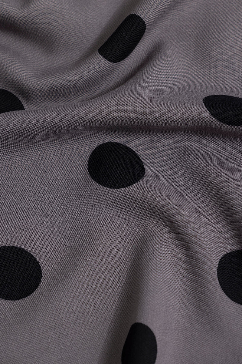 Polka Dotted Grey Polo T-Shirt