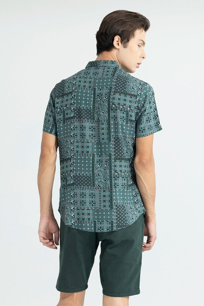 Bandana Motif Green Polo T-Shirt