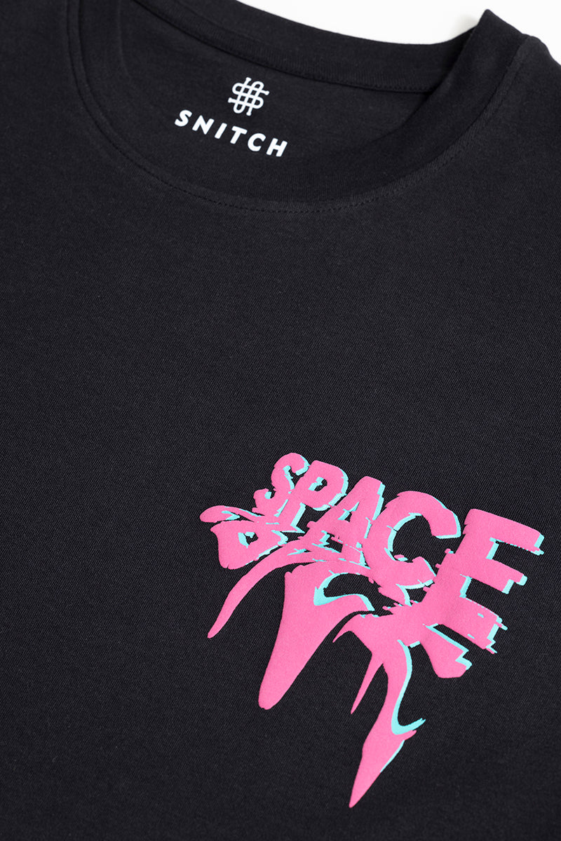 Buy Men's Space Black Oversized T-Shirt Online | SNITCH