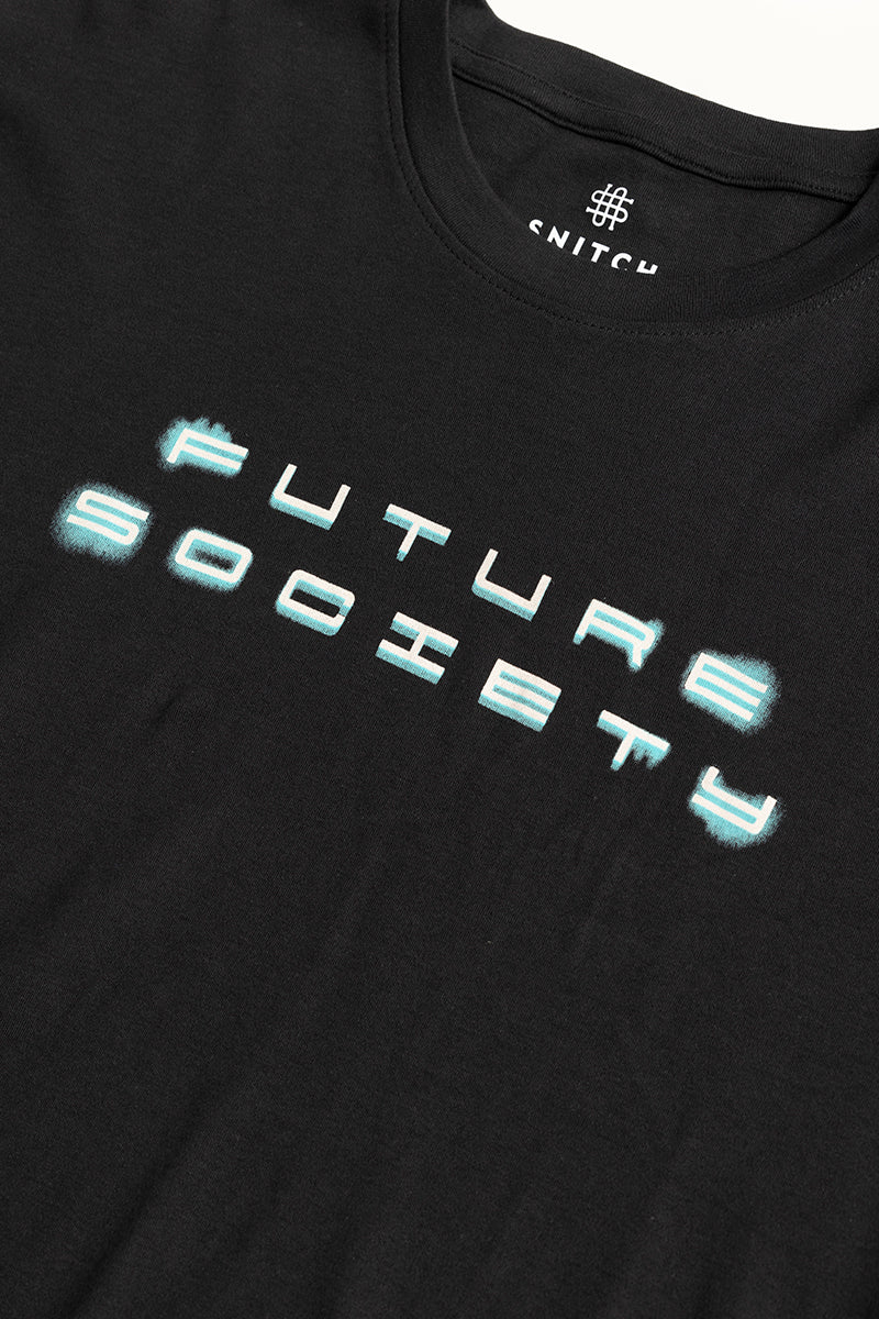 Future Society Black Oversized T-Shirt