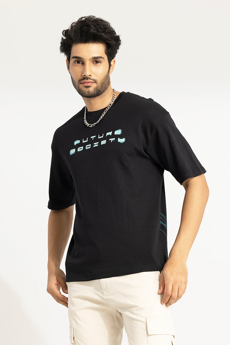 Future Society Black Oversized T-Shirt