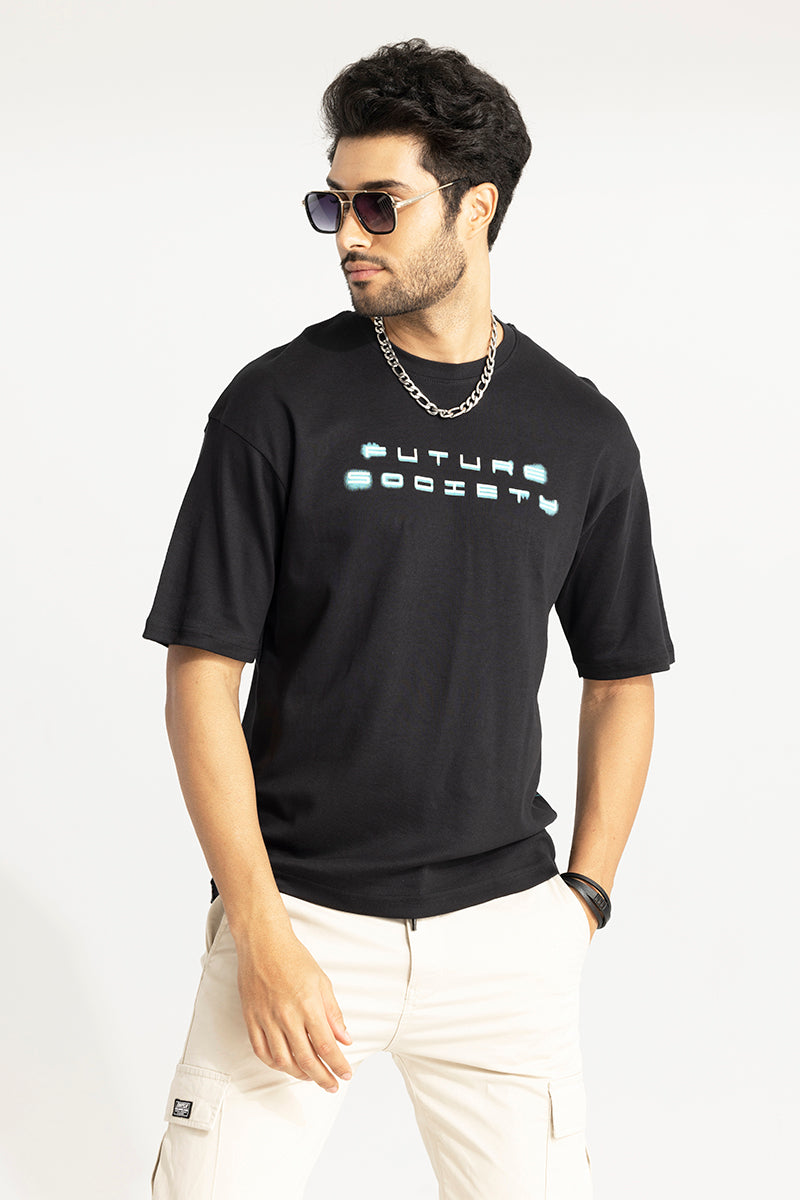 Future Society Black Oversized T-Shirt