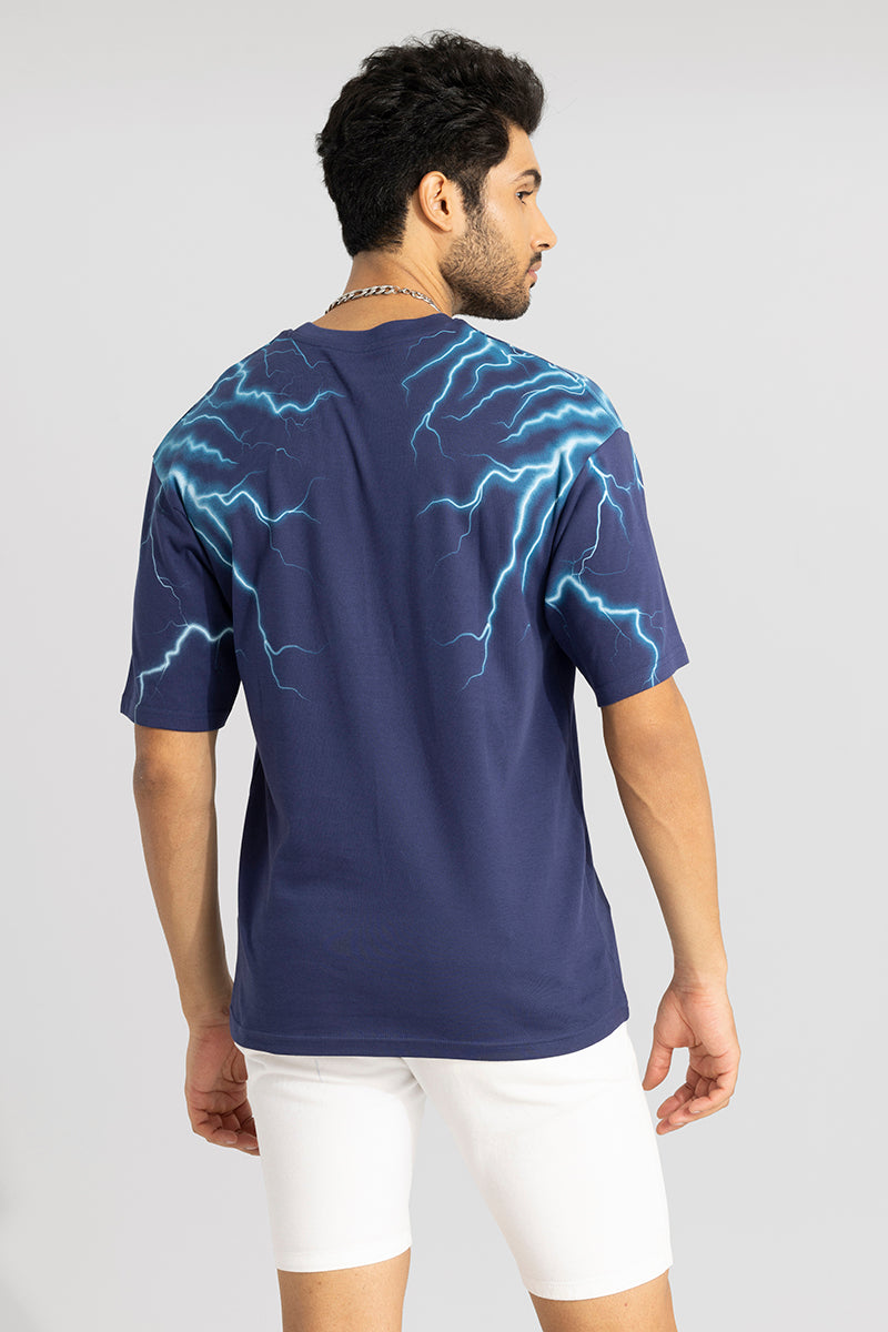 Supercharged Energy Blue Oversized T-Shirt